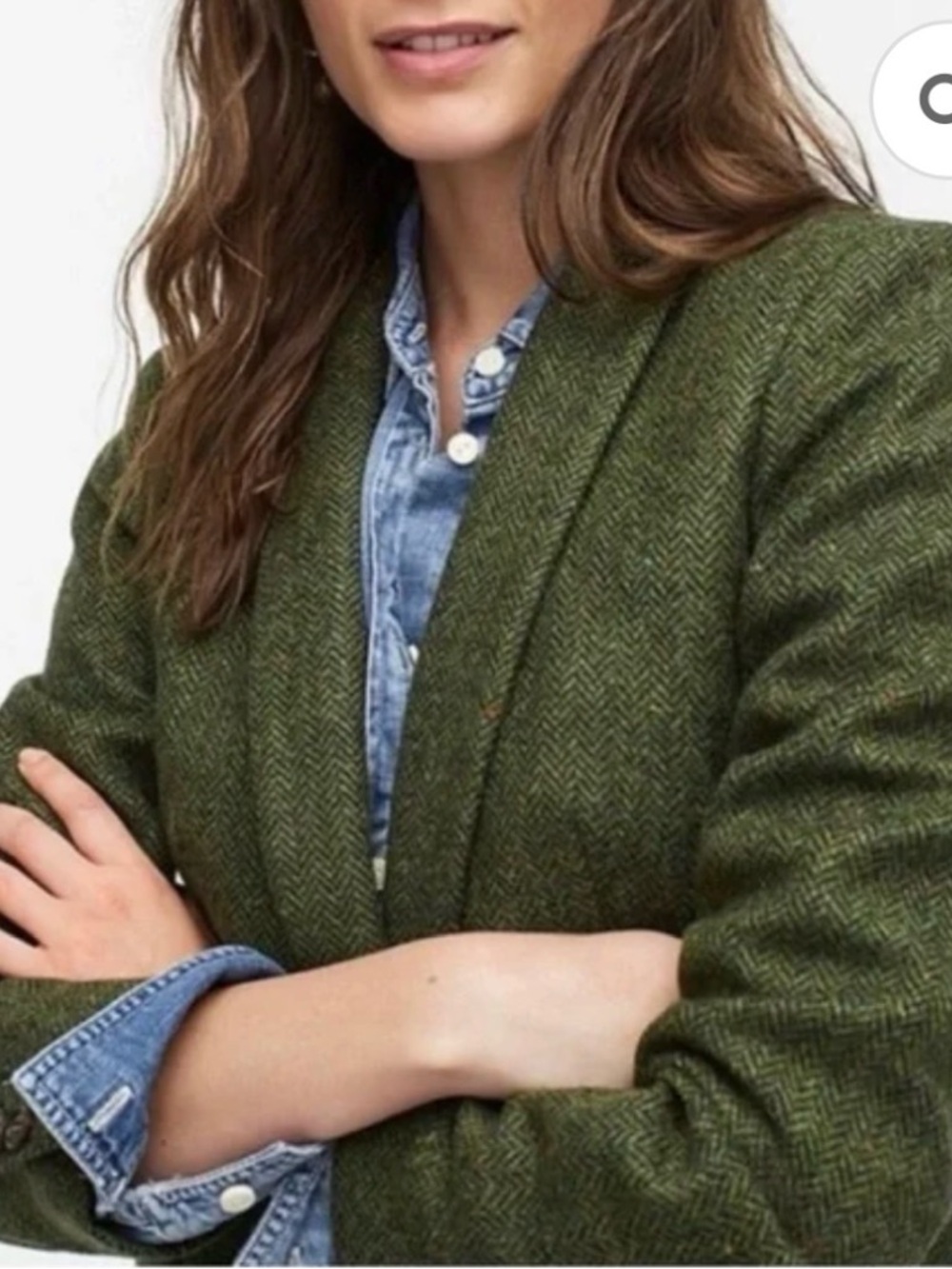 J. Crew Parke Green herringbone Tailored wool Blazer - Picture 3 of 11